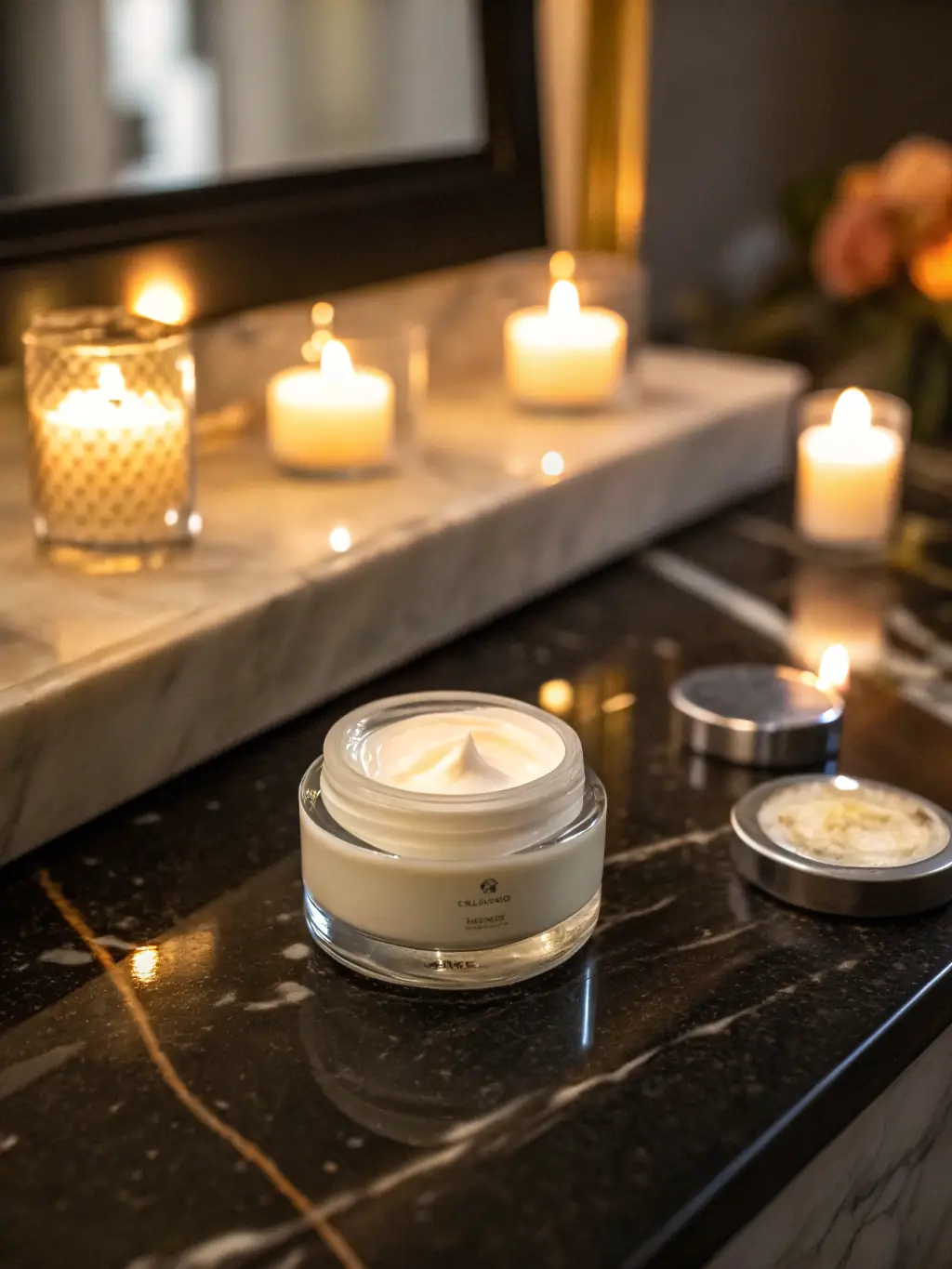 A luxurious jar of Neutrogena Anti-Aging Night Cream, highlighting its rich texture and the promise of reducing fine lines and wrinkles.